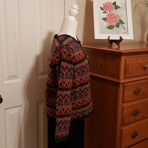 Talbots Zig Zag Aztec Wool Blend Sweater - EUC - Picture 4 of 7